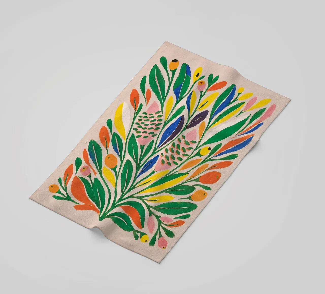 Gioco floreale di colori - Poster botanico in stile Matisse telo mare da Studio Sori