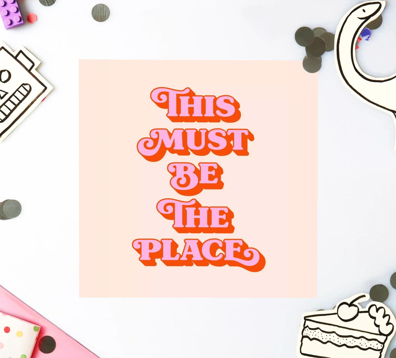 This must be the place (Peach tone) autocollant de Paigaam Studio