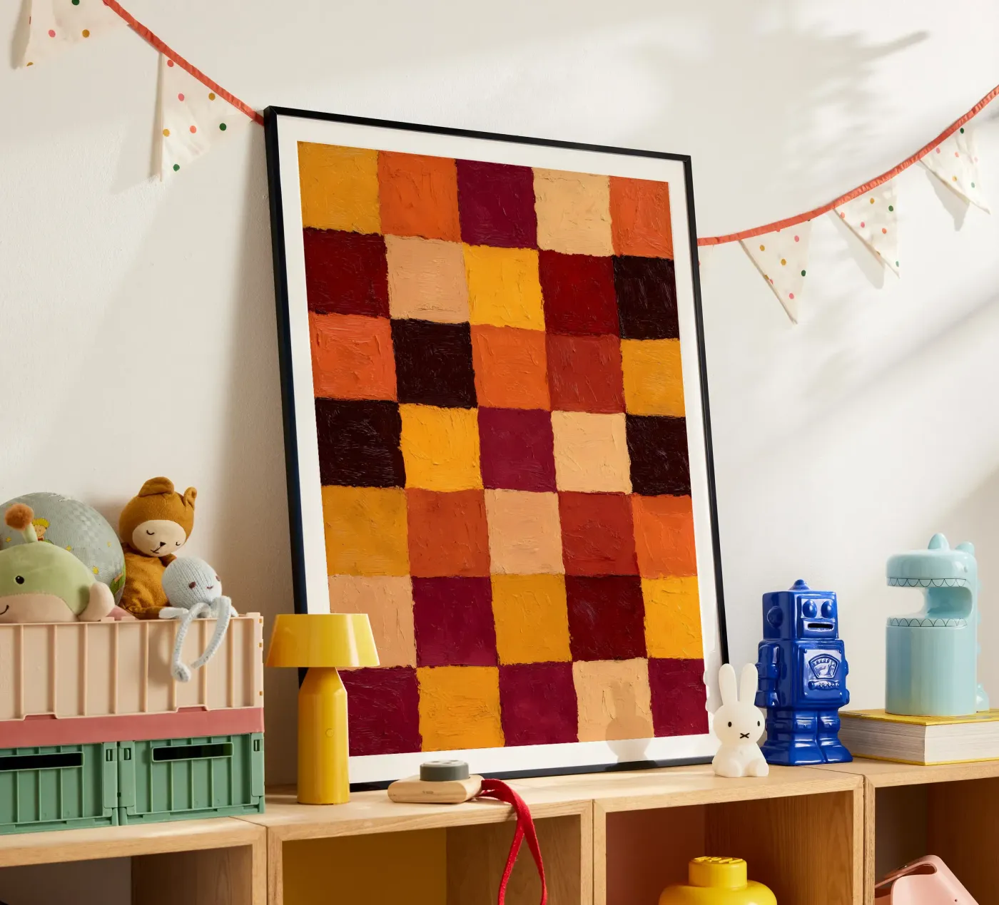 Rustic Checkers poster van Gypsy Galleria