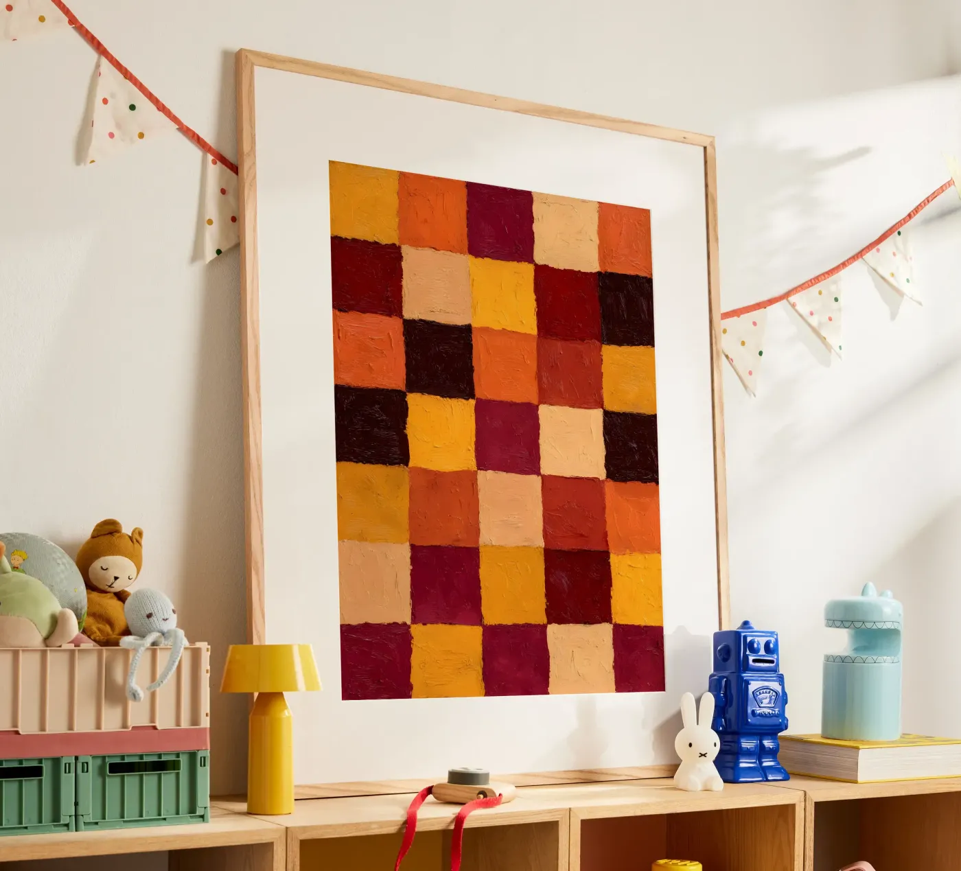 Rustic Checkers poster van Gypsy Galleria