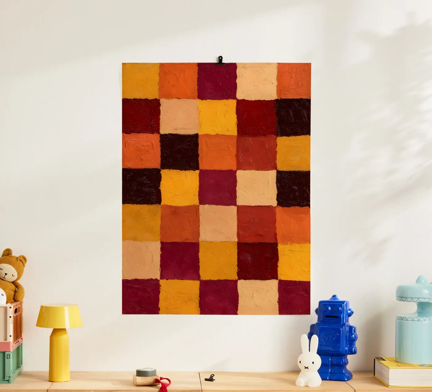 Rustic Checkers poster van Gypsy Galleria