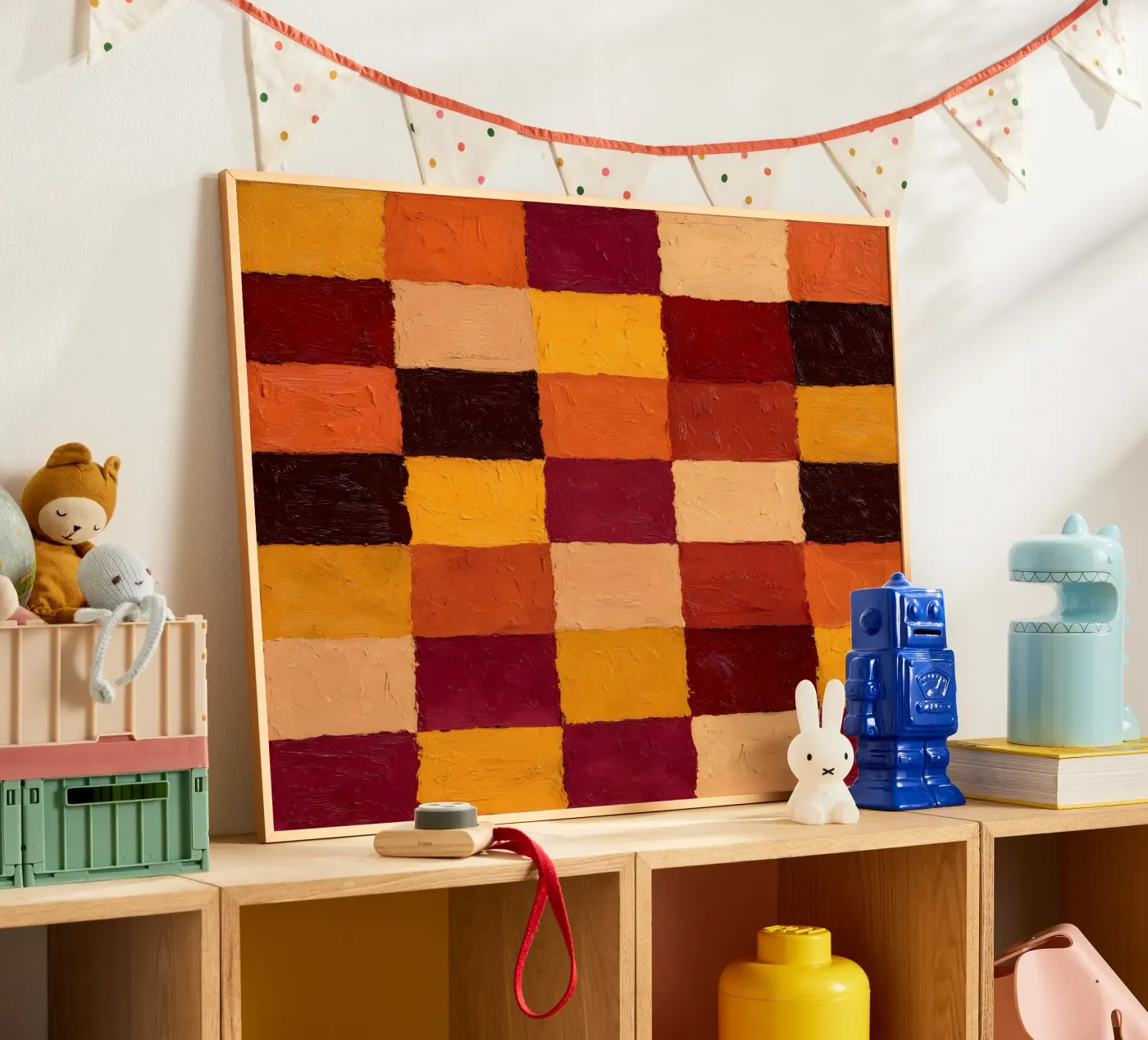 Rustic Checkers poster van Gypsy Galleria