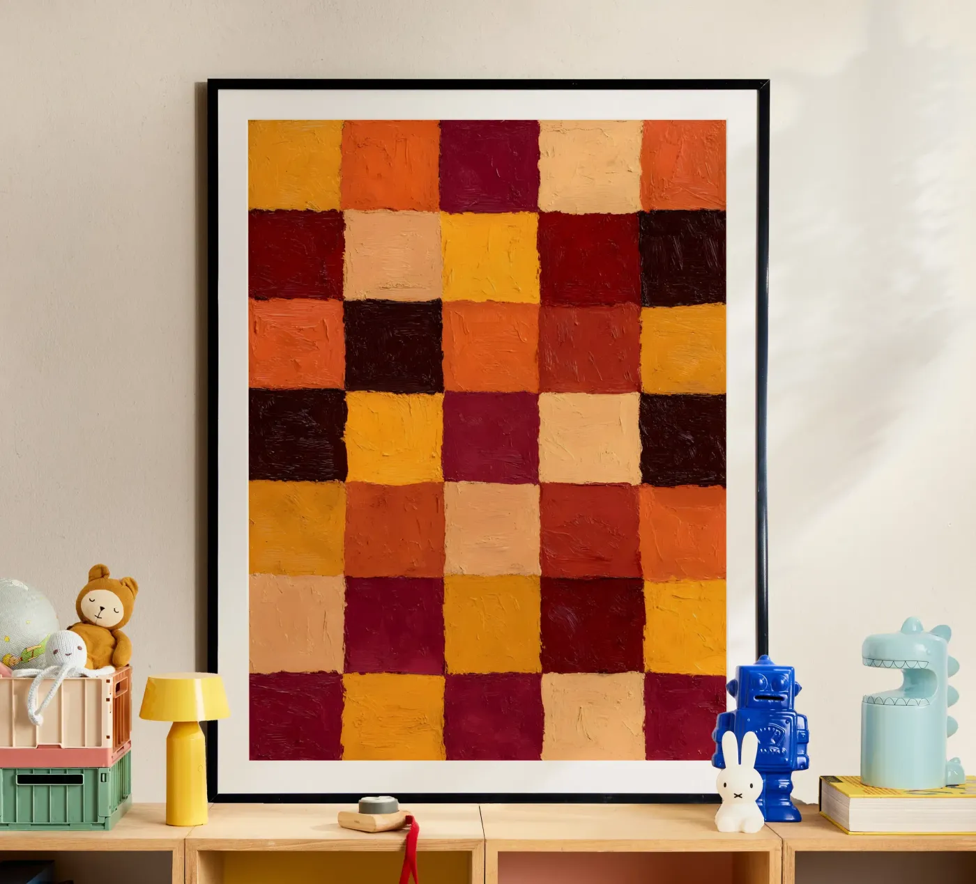 Rustic Checkers poster van Gypsy Galleria