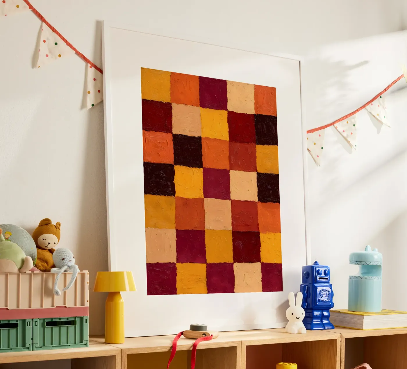 Rustic Checkers poster van Gypsy Galleria