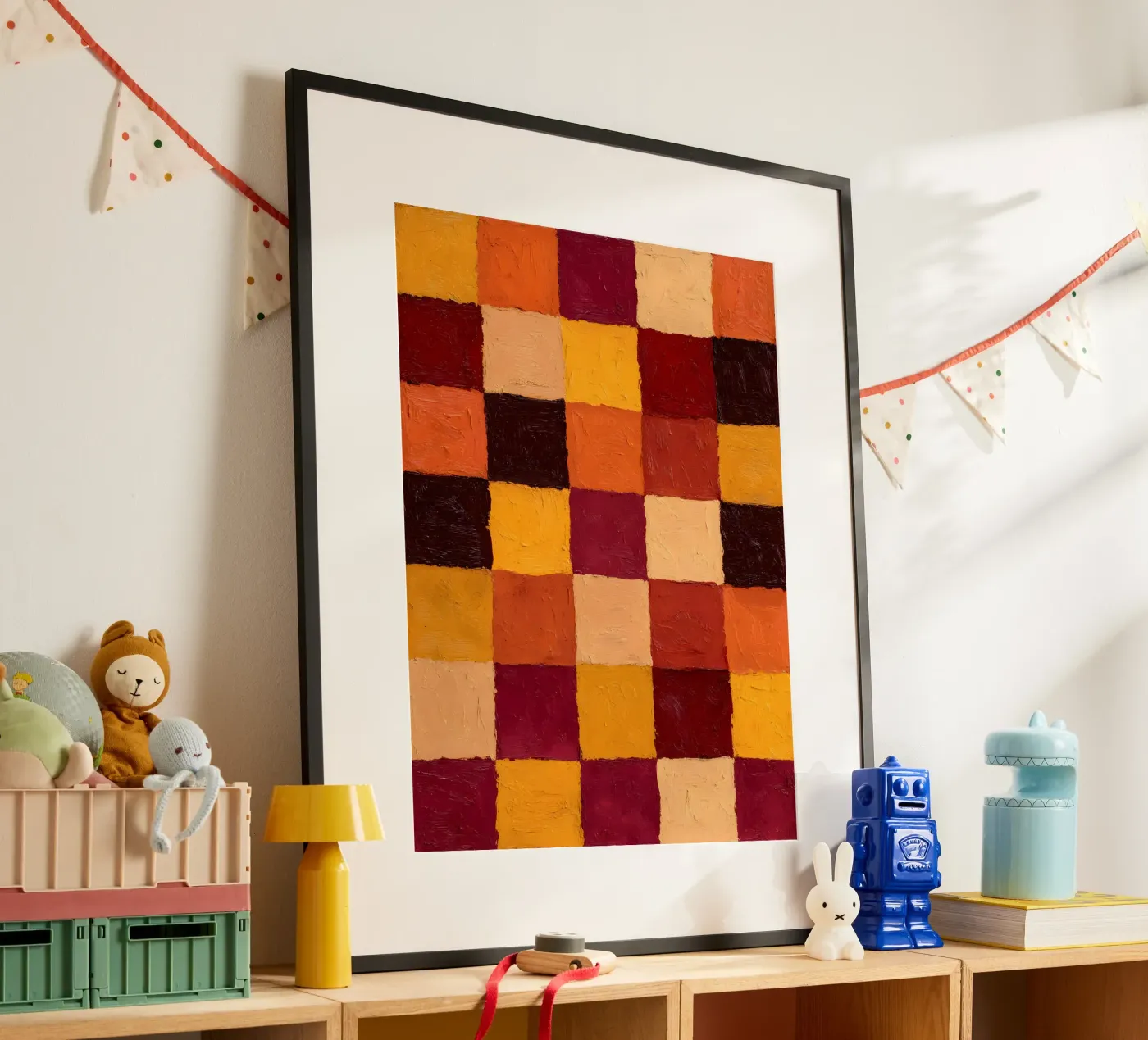 Rustic Checkers poster van Gypsy Galleria