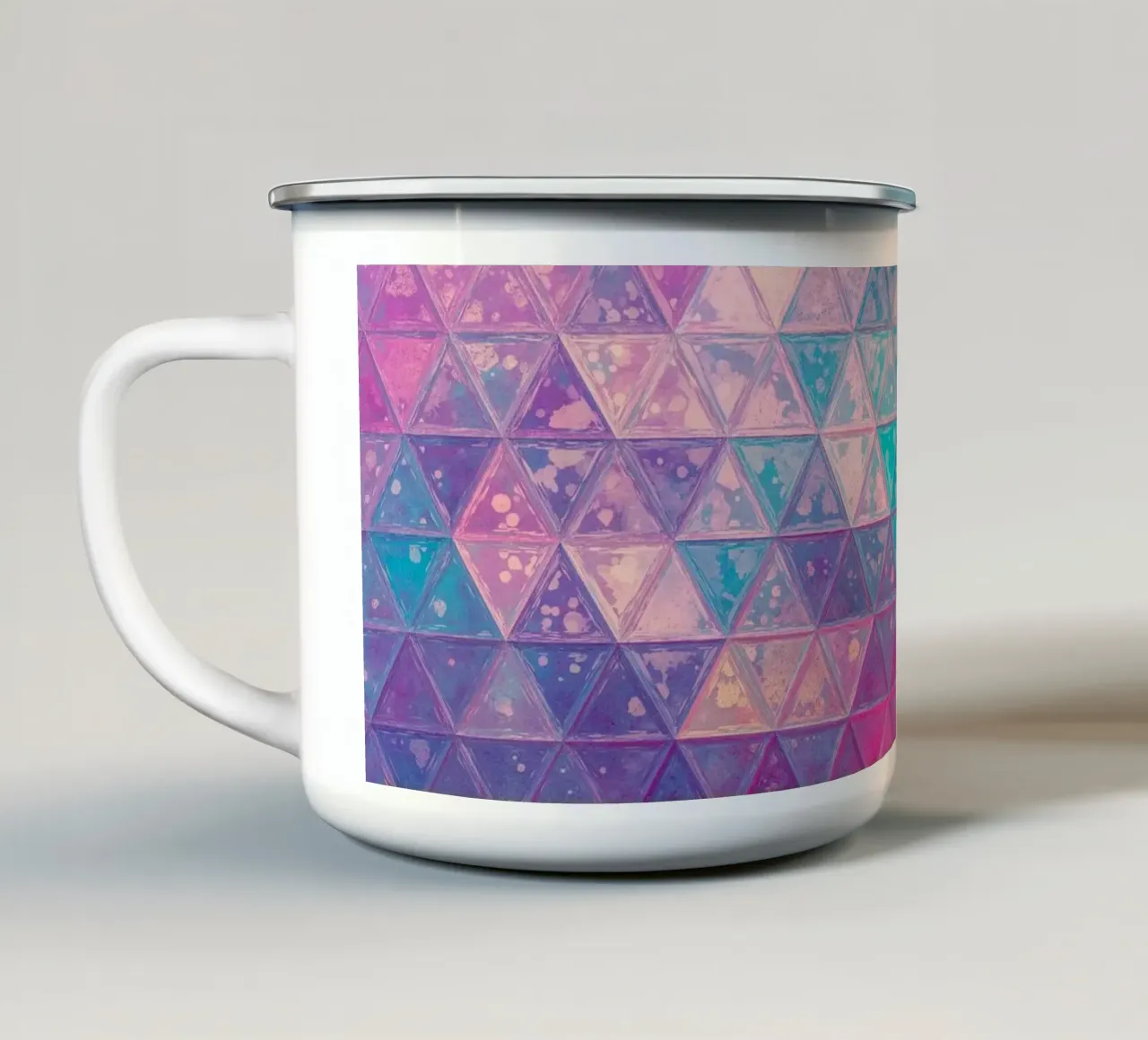Mosaico viola e rosa tazza in smalto da Justyna Jaszke JBJart