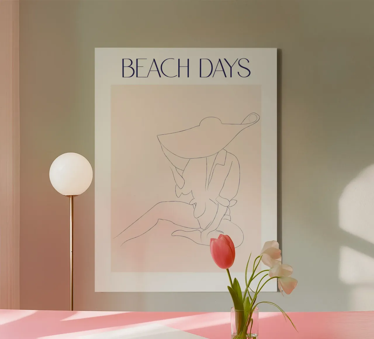 Beach days canvas with Floater frame by phyllistulaszewski