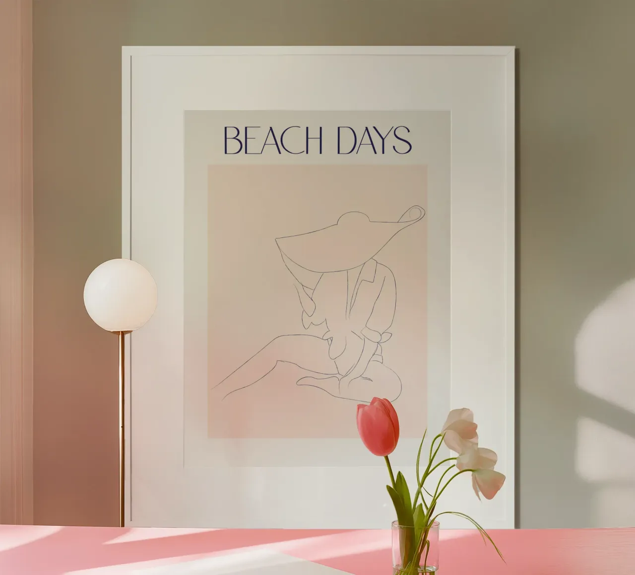Beach days poster con telaio in plastica da phyllistulaszewski