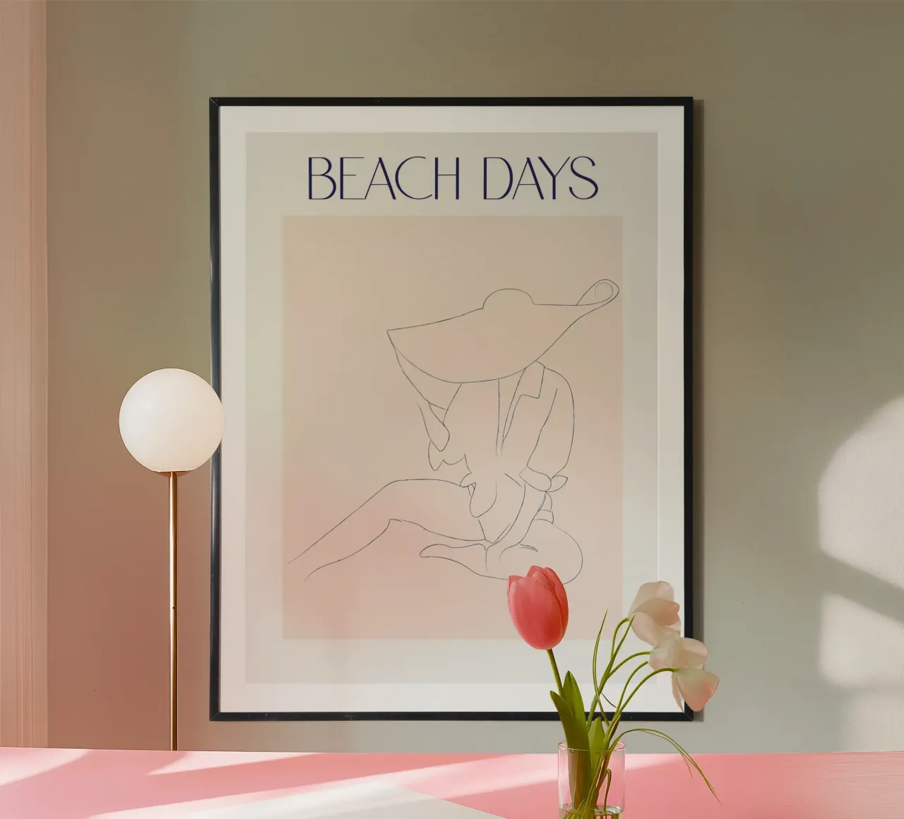 Beach days poster con telaio in plastica da phyllistulaszewski