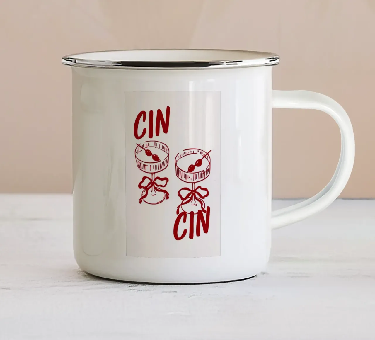 Cin Cin Martini tazza in smalto da hewitt shop
