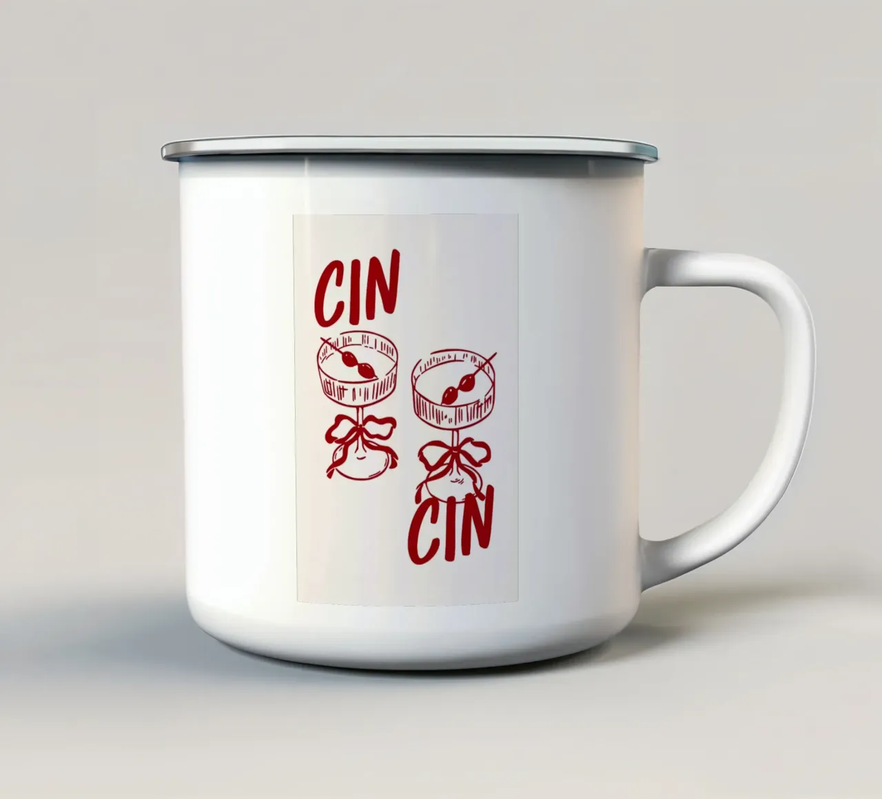 Cin Cin Martini tazza in smalto da hewitt shop