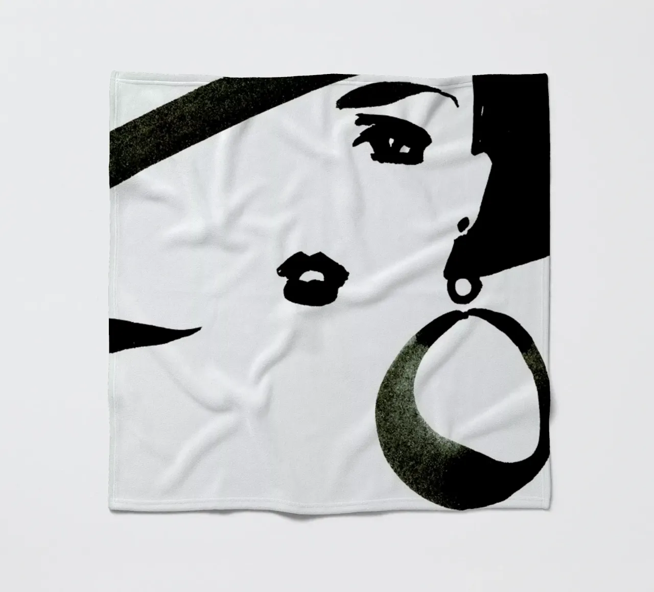 Face Nr. 3 Fleecedecke von Ekaterina Koroleva