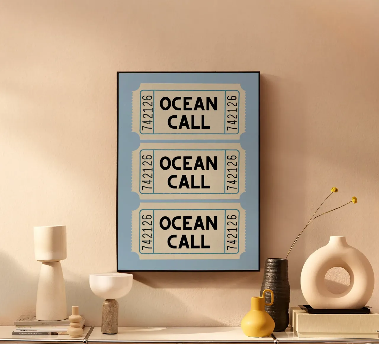 Ticket Stub Art retro de Ocean Call metacrilato de dawnthesea