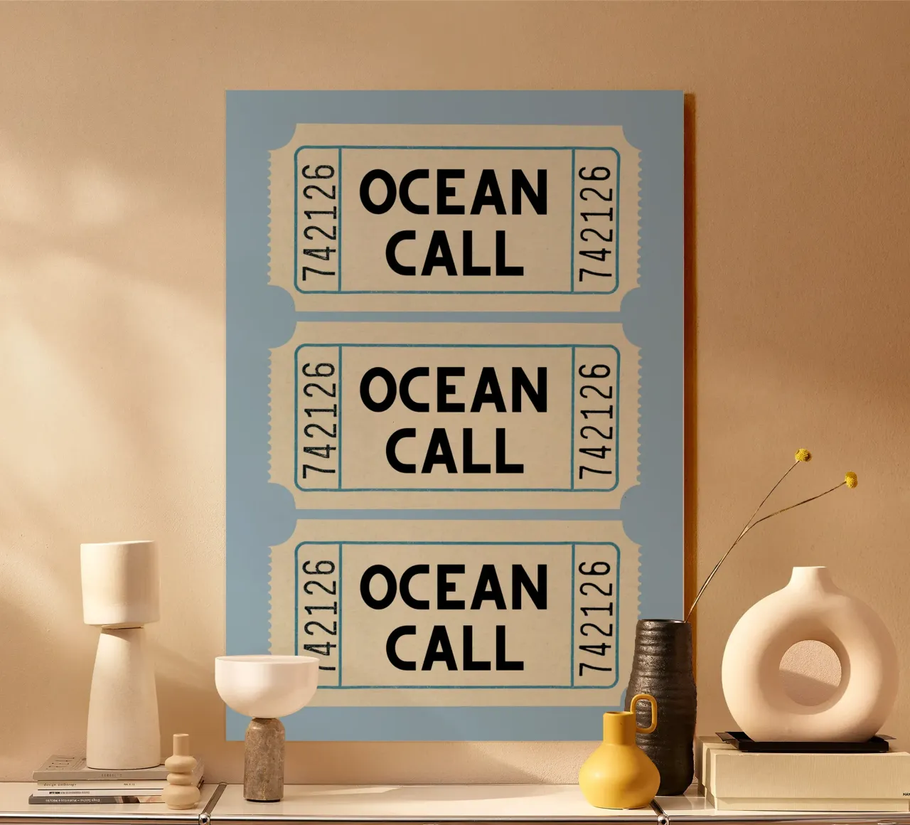 Ticket Stub Art retro de Ocean Call metacrilato de dawnthesea