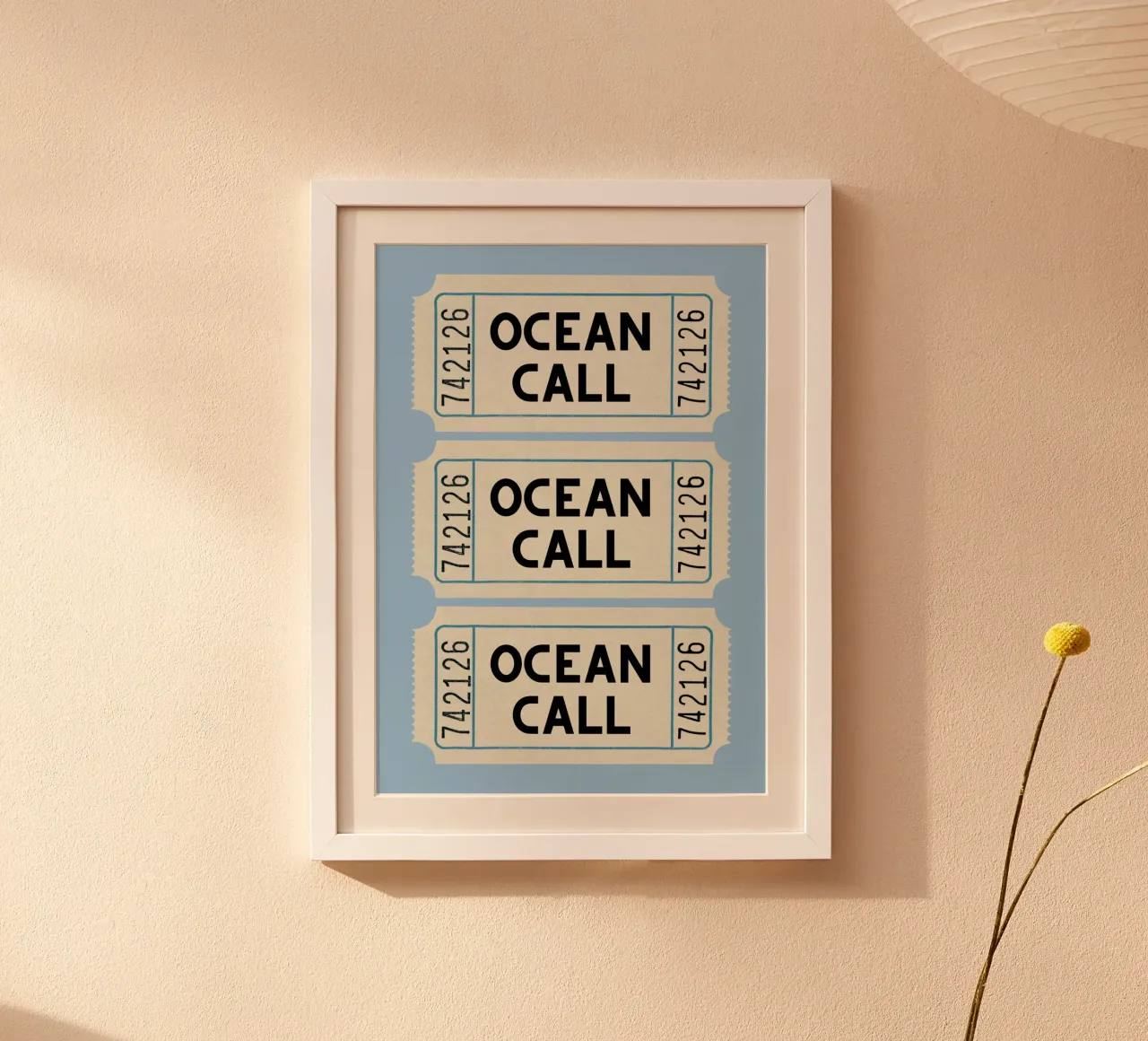 Ocean Call Retro Ticket Stub Art carta hahnemühle da dawnthesea