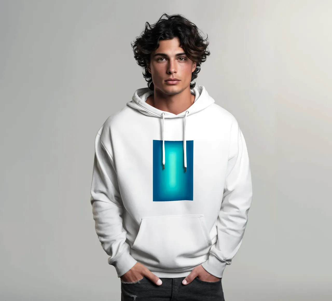 Gradient Glow Art - Centro di luce in blu e turchese felpa con cappuccio da SMPLE