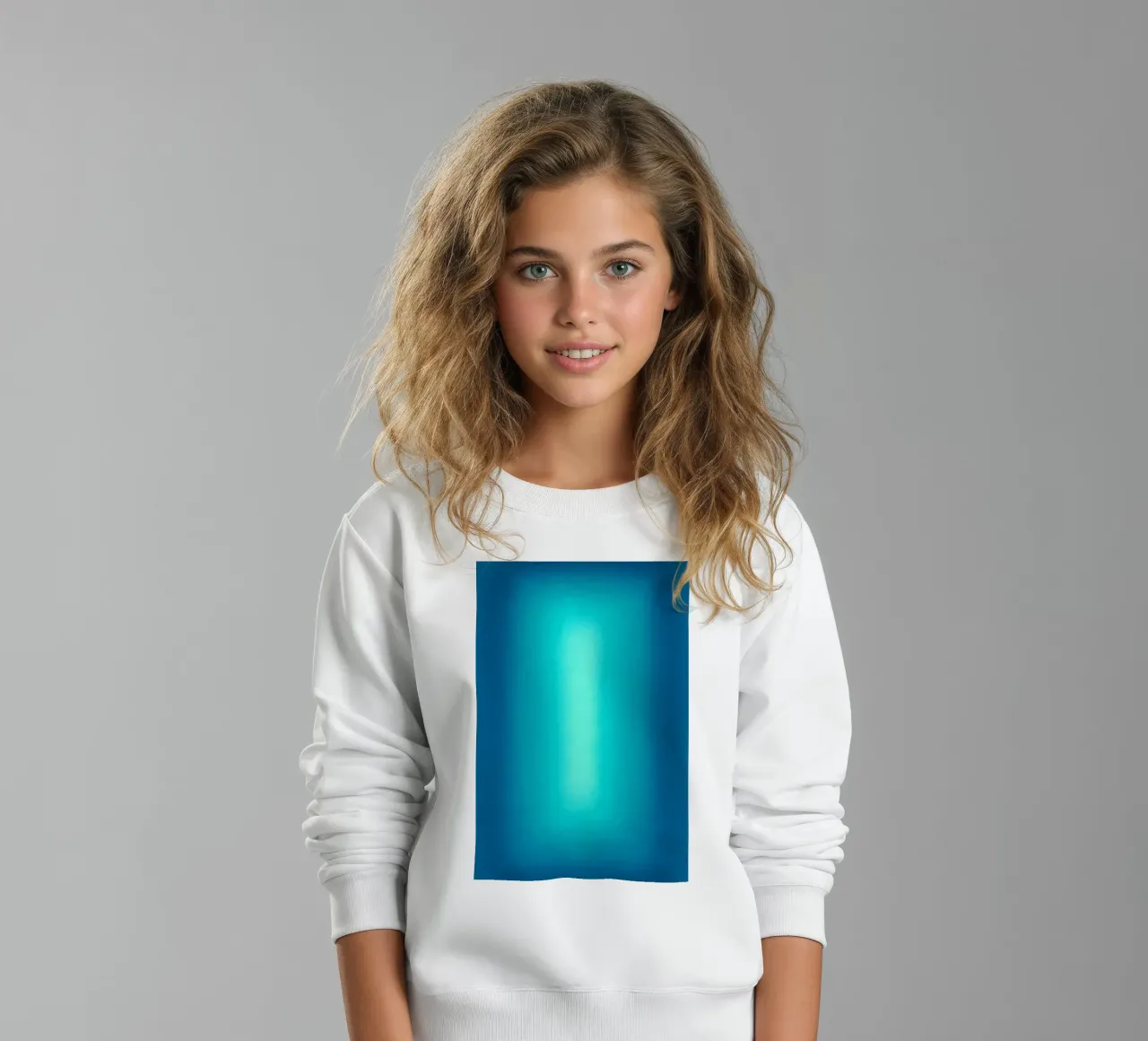 Gradient Glow Art - Centro di luce in blu e turchese felpa bambino da SMPLE