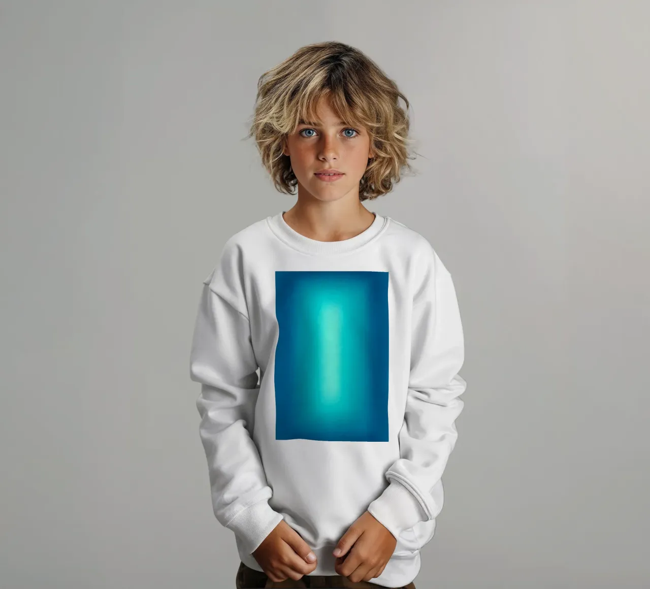 Gradient Glow Art - Centro di luce in blu e turchese felpa bambino da SMPLE