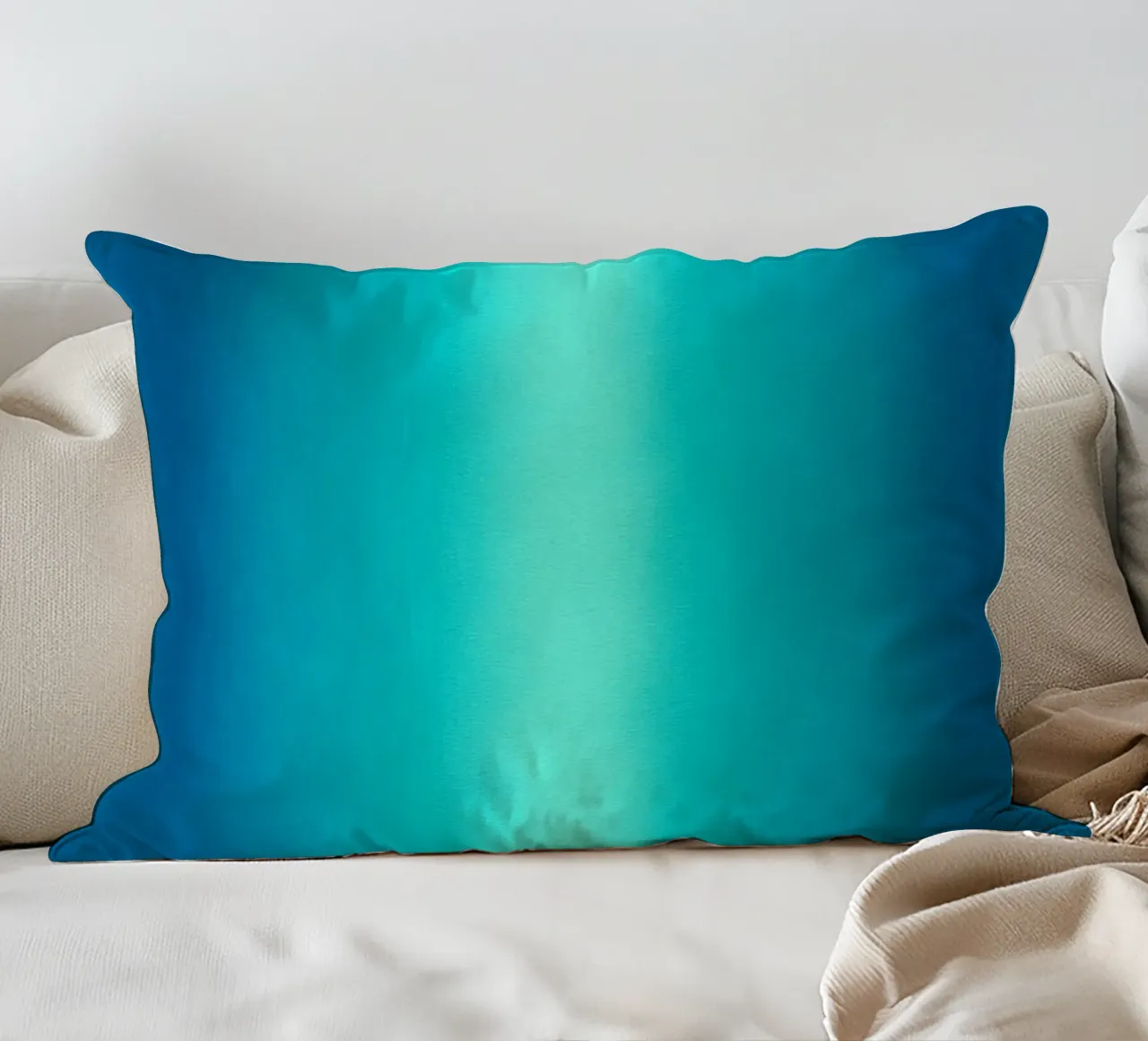 Gradient Glow Art - Centro di luce in blu e turchese cuscino da SMPLE