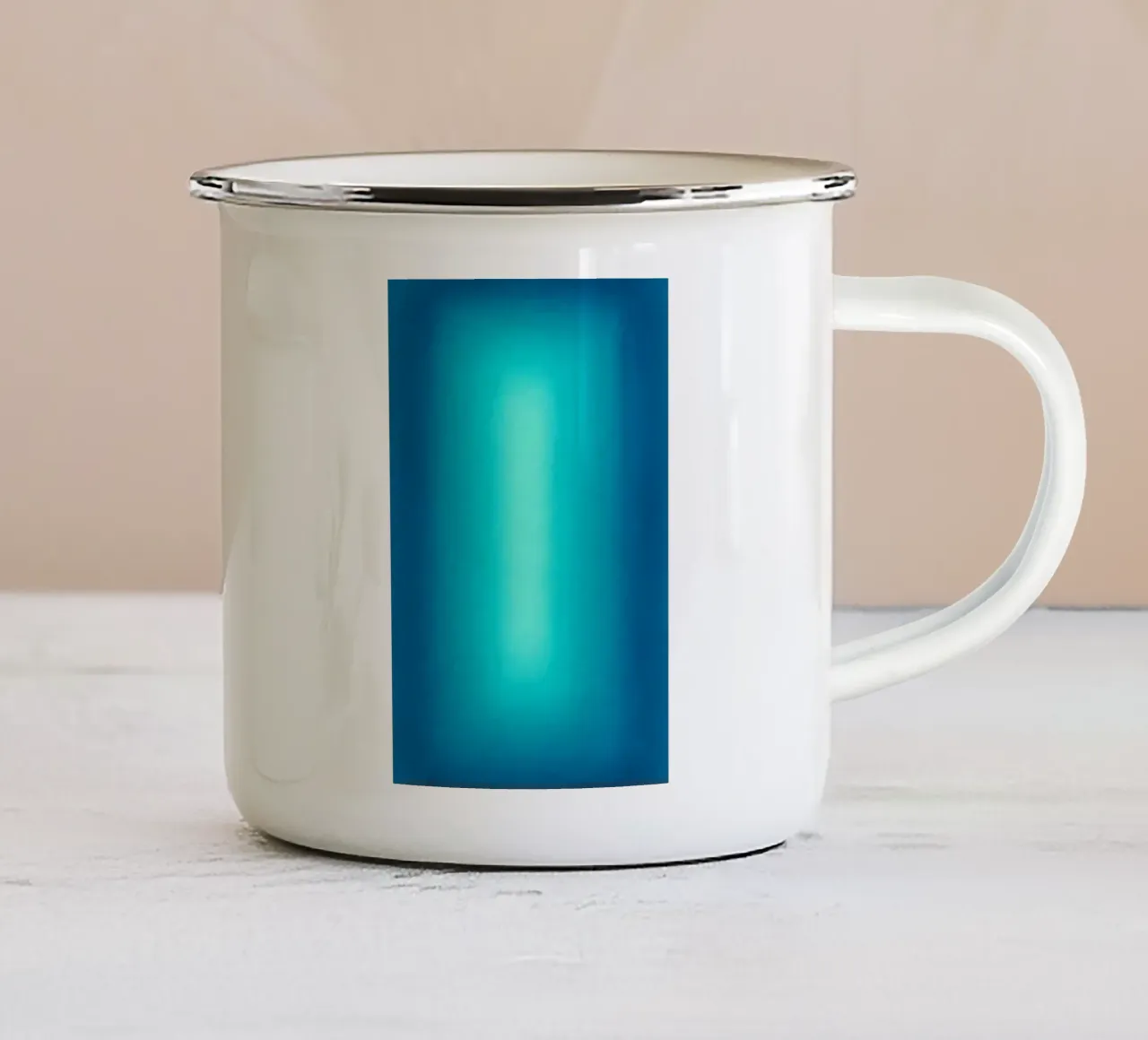 Gradient Glow Art - Centro di luce in blu e turchese tazza in smalto da SMPLE
