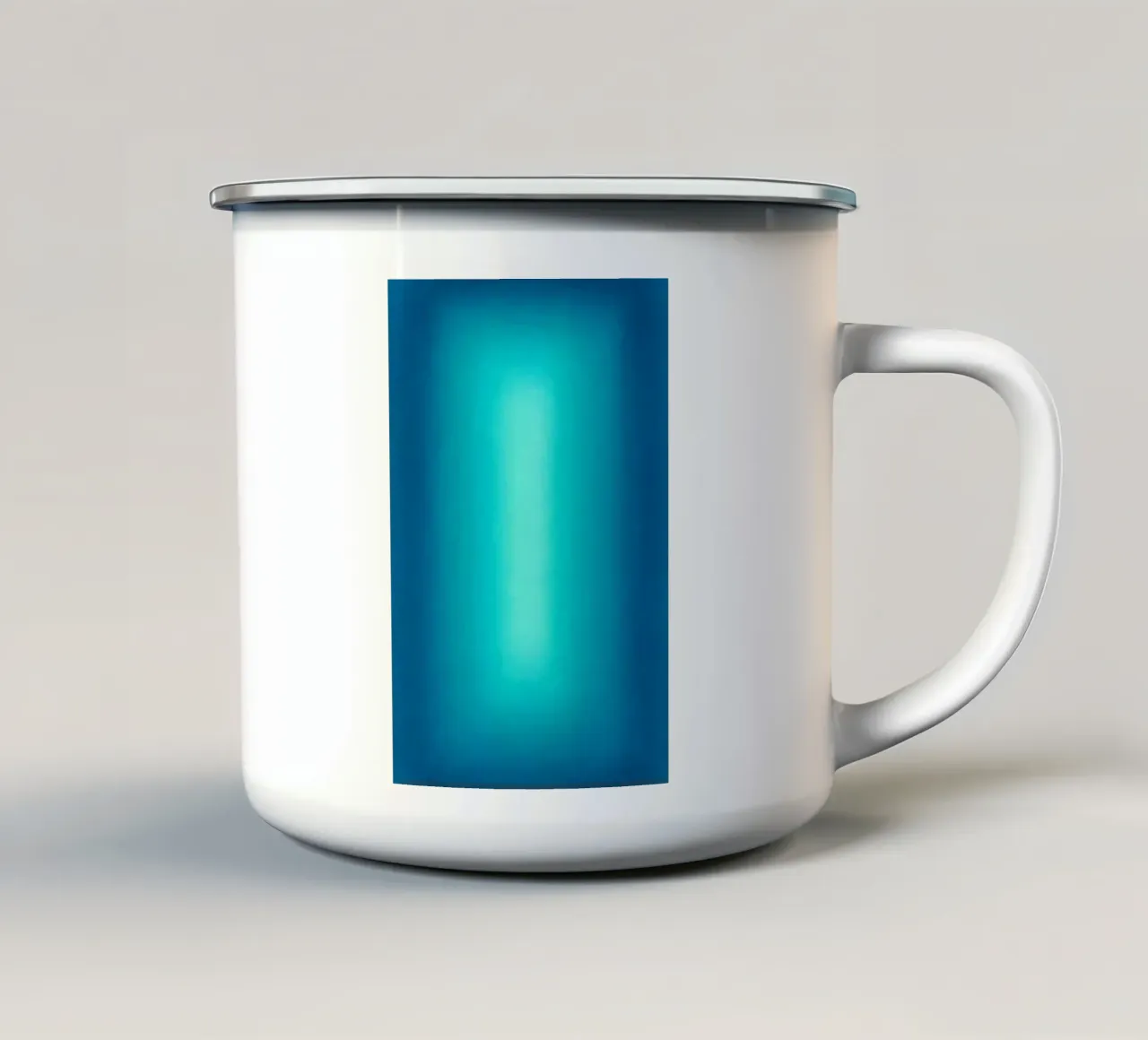 Gradient Glow Art - Centro di luce in blu e turchese tazza in smalto da SMPLE