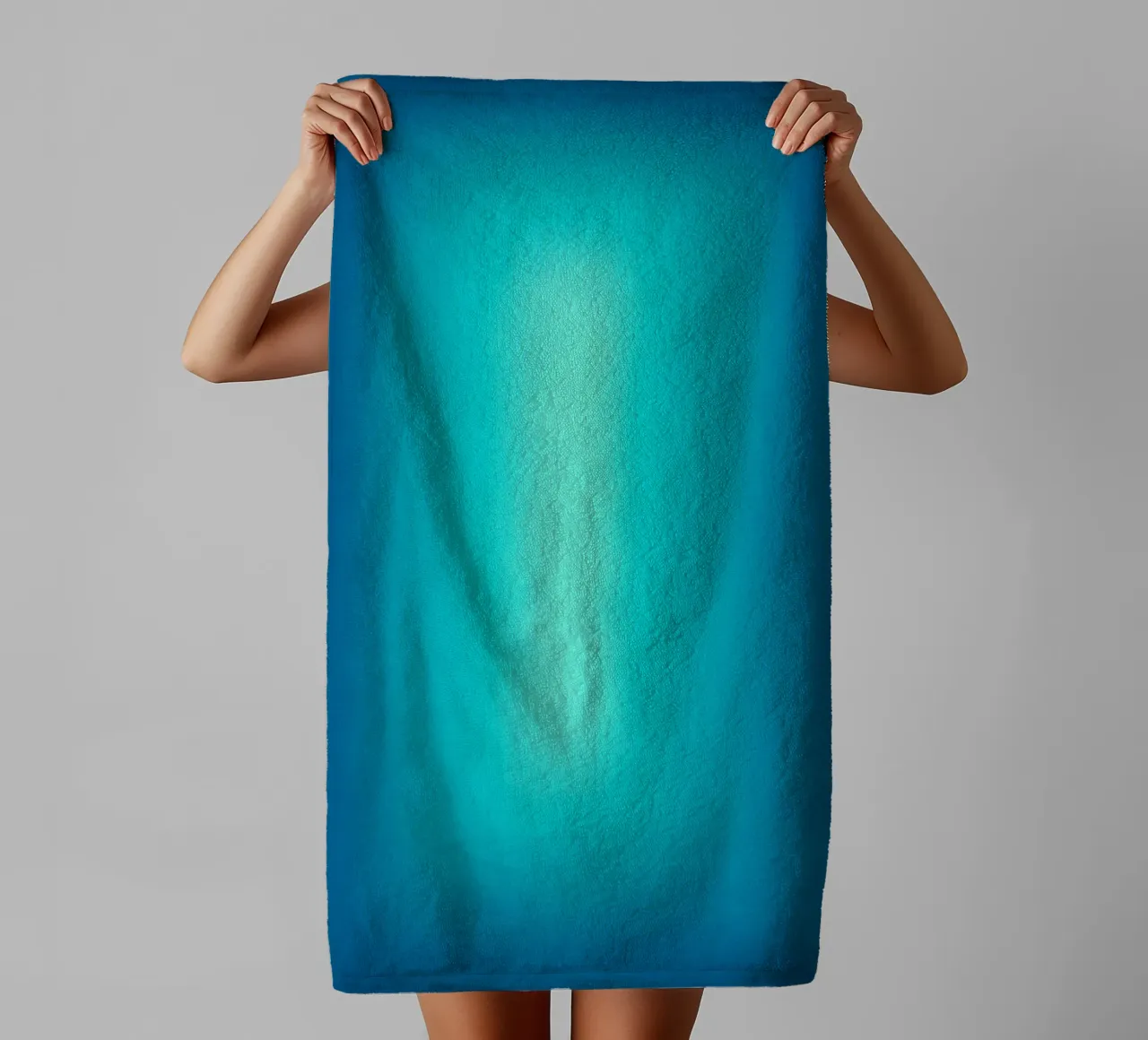 Gradient Glow Art - Centro di luce in blu e turchese asciugamano da bagno da SMPLE