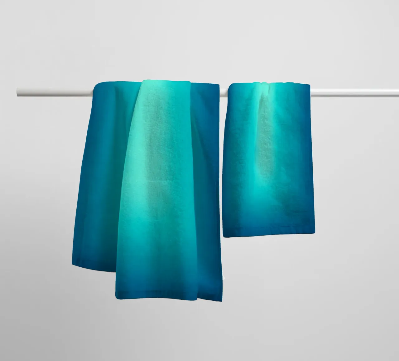 Gradient Glow Art - Centro di luce in blu e turchese asciugamano da bagno da SMPLE