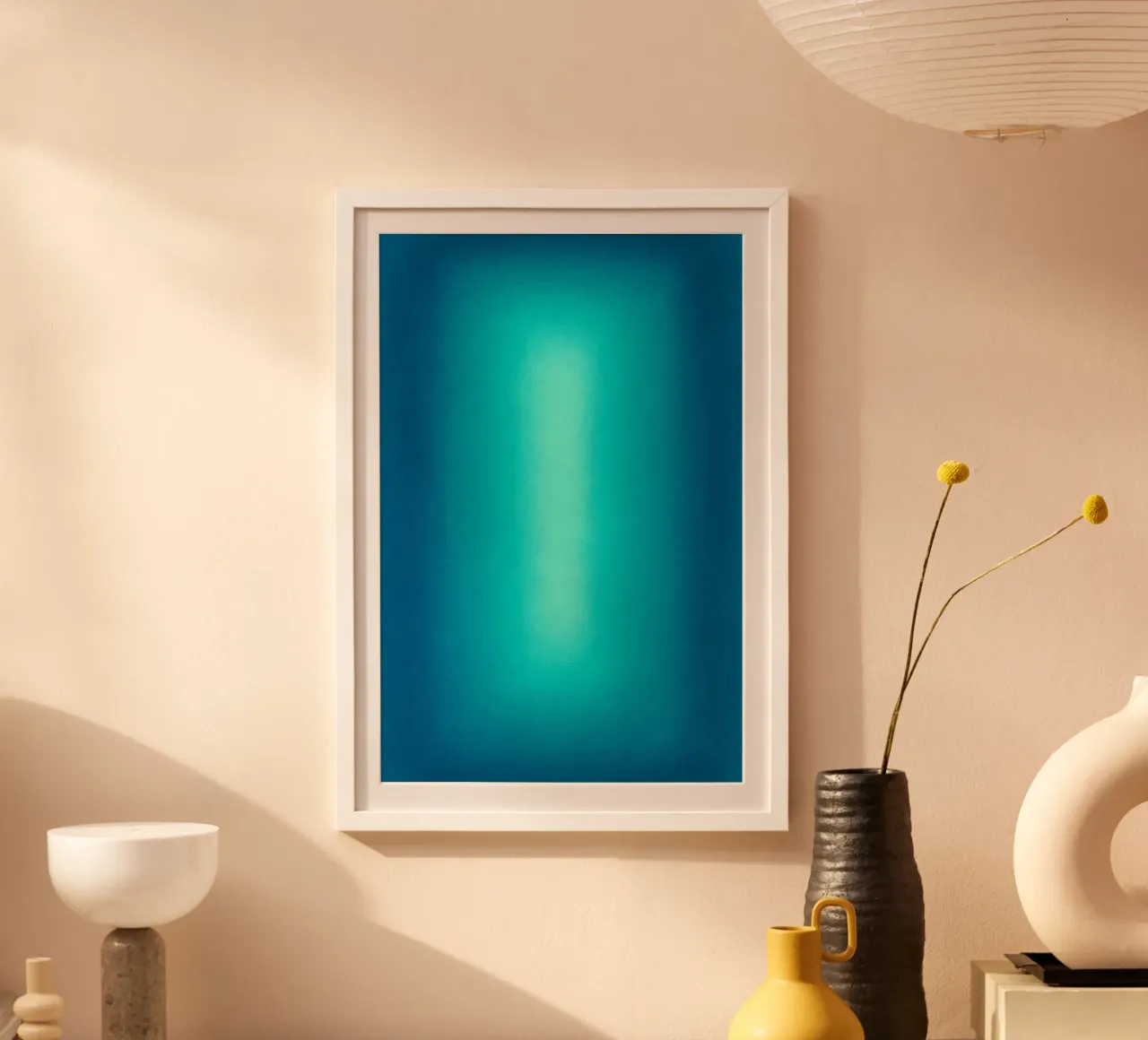 Gradient Glow Art - Centro di luce in blu e turchese carta hahnemühle da SMPLE