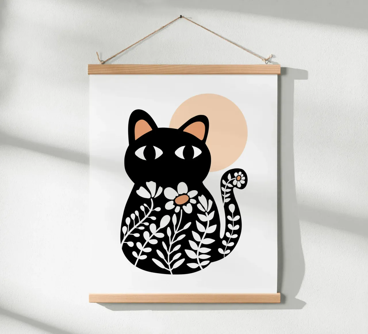 Gatto in fiore carta hahnemühle da BAINAI