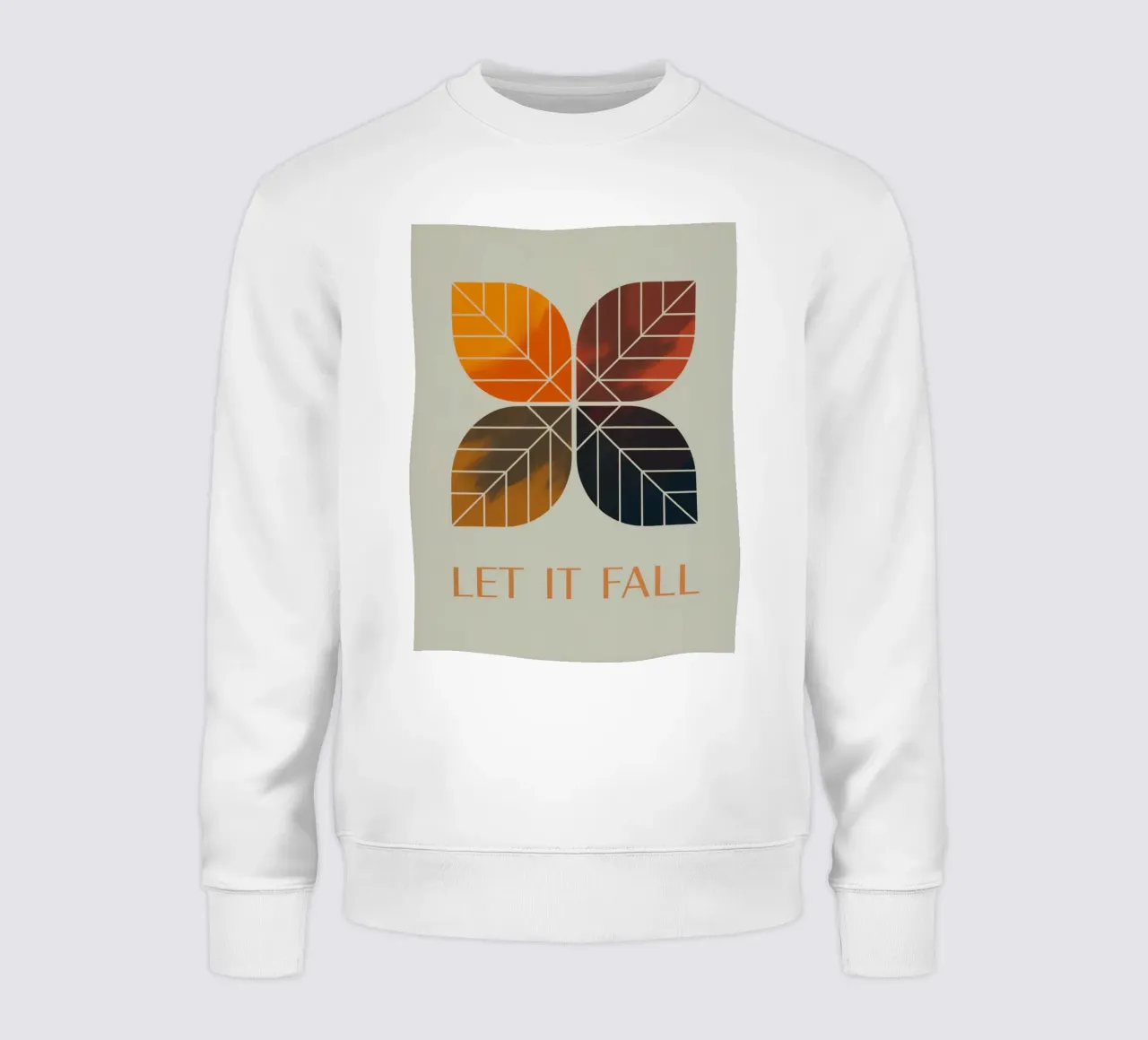 LET IT FALL – Moderner Herbst-Print felpa da 20 Farben