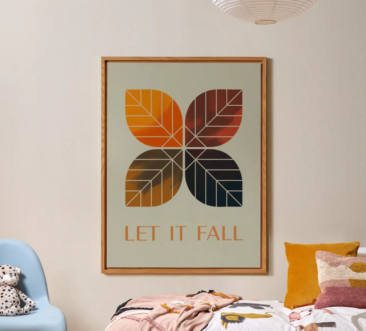 LET IT FALL – Moderner Herbst-Print alluminio dibond da 20 Farben