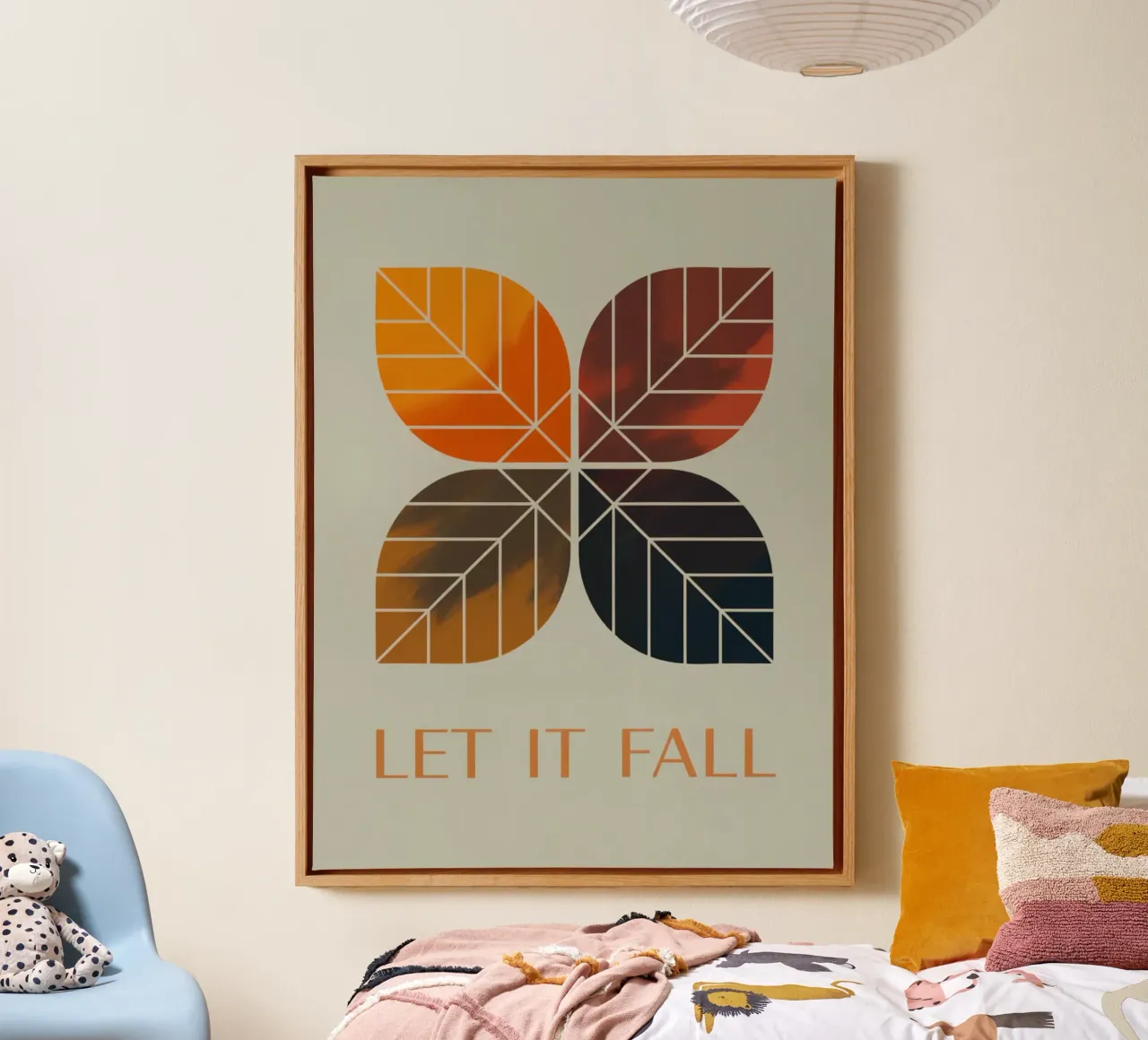 LET IT FALL – Moderner Herbst-Print tela da 20 Farben