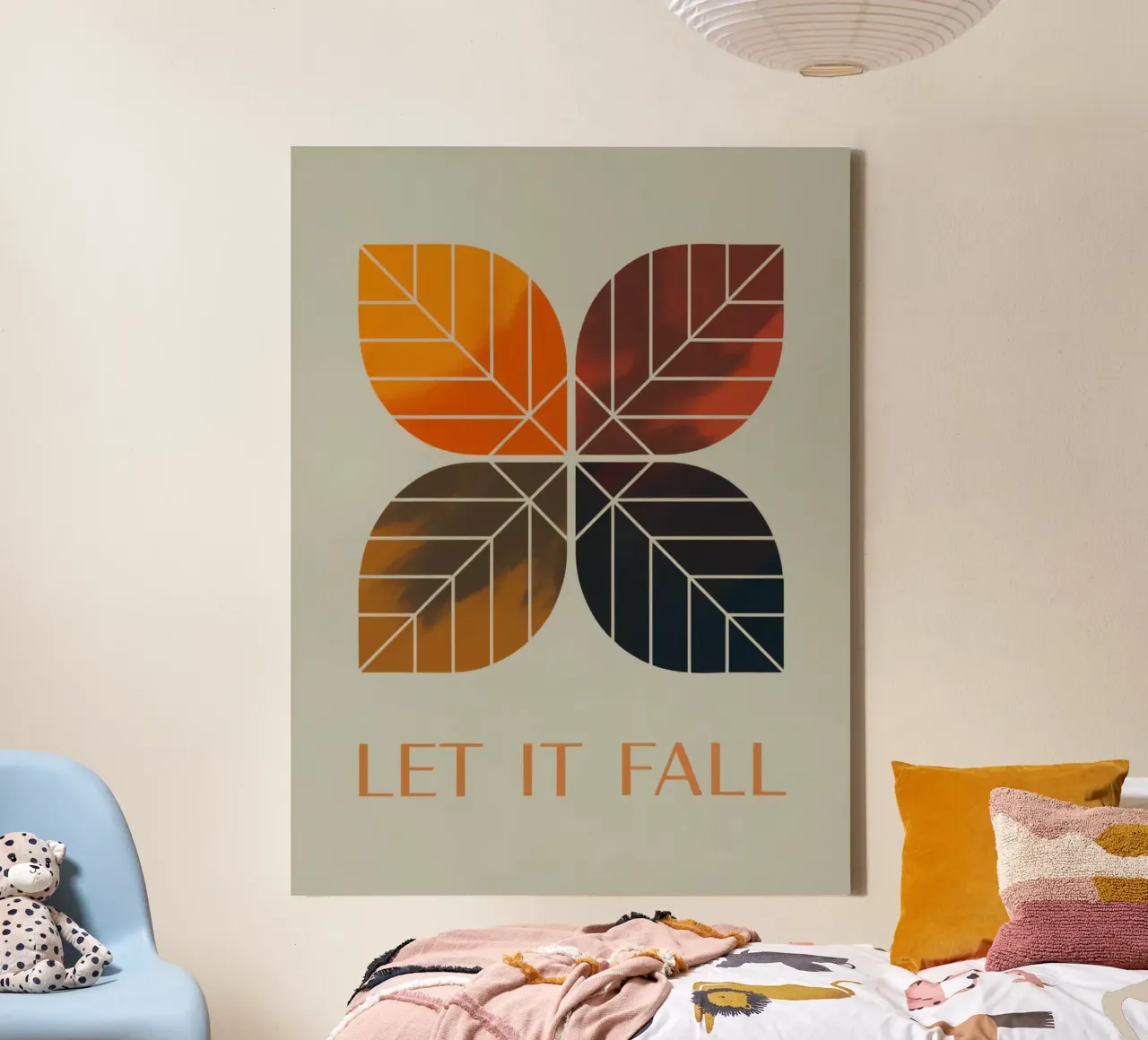 LET IT FALL – Moderner Herbst-Print tela da 20 Farben