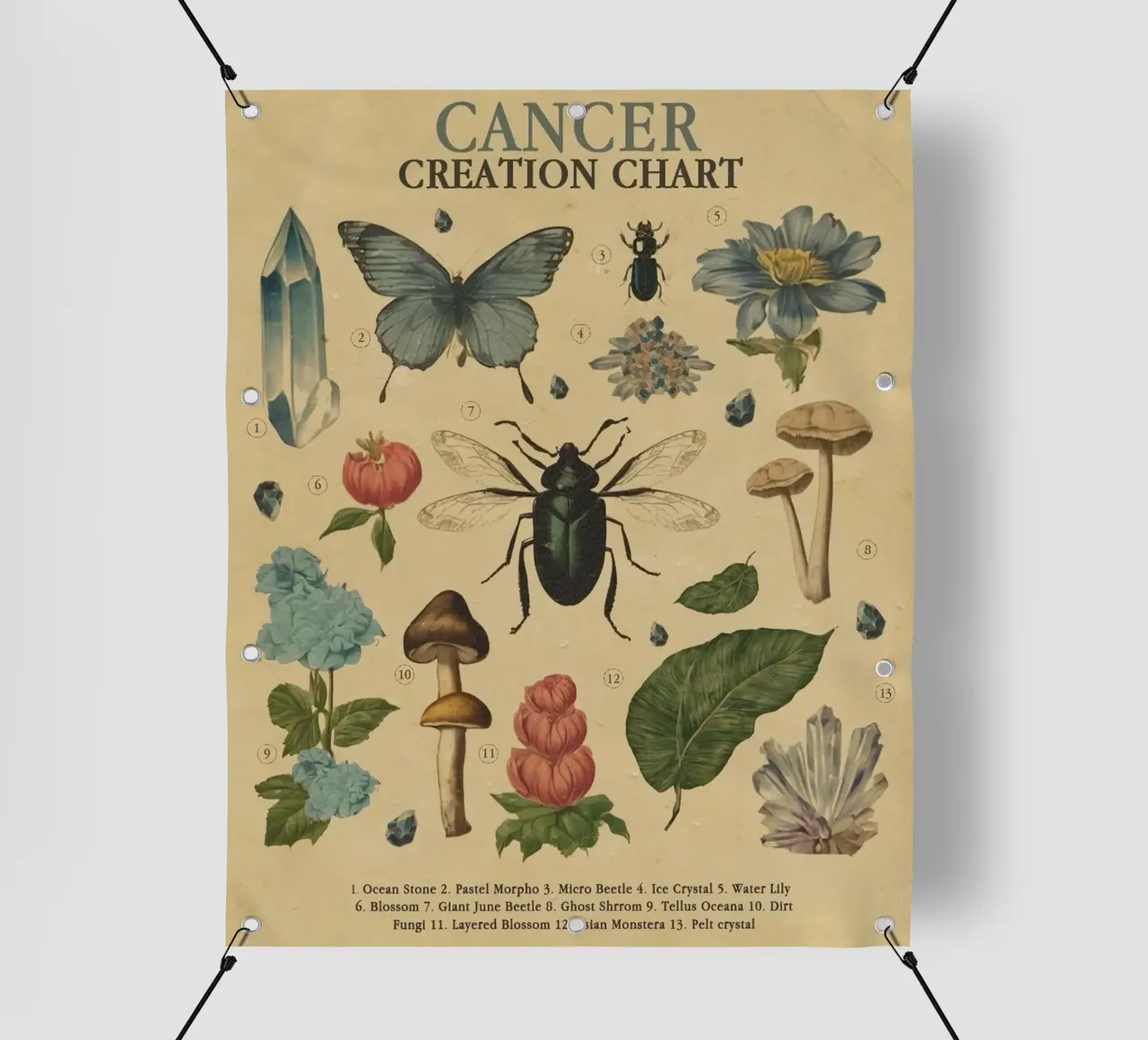 Grafico di creazione del Cancro telo in pvc da Zoe Watson