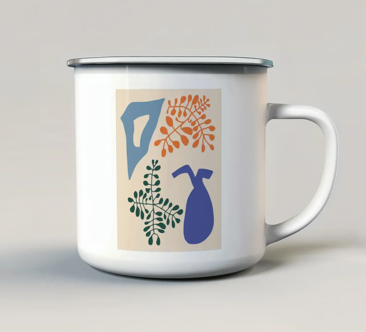 Vaso greco e felce tazza in smalto da Little Dean