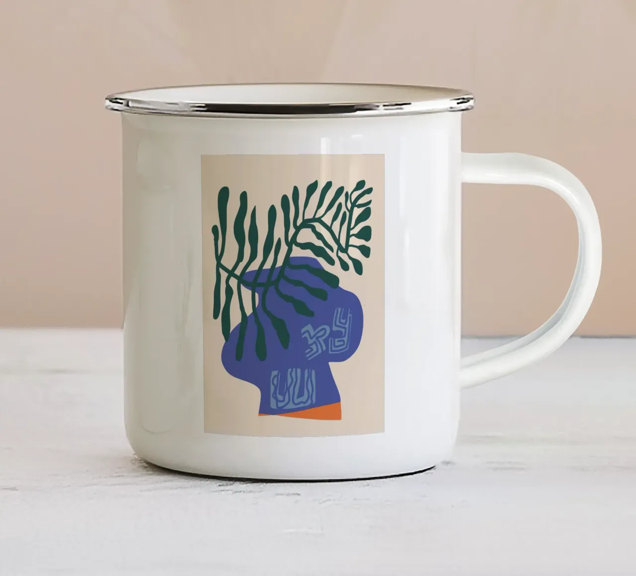 Vaso greco tazza in smalto da Little Dean