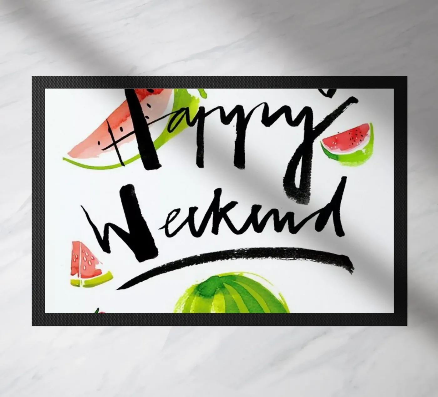 Happy Weekend doormat by Ekaterina Koroleva