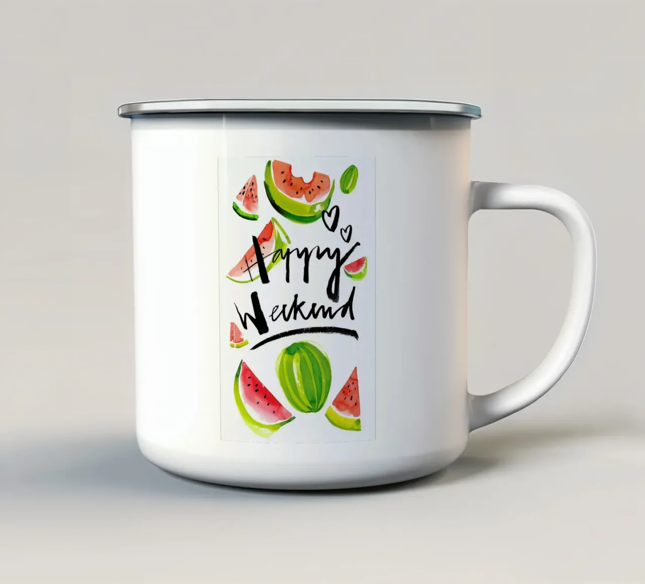 Happy Weekend tazza in smalto da Ekaterina Koroleva