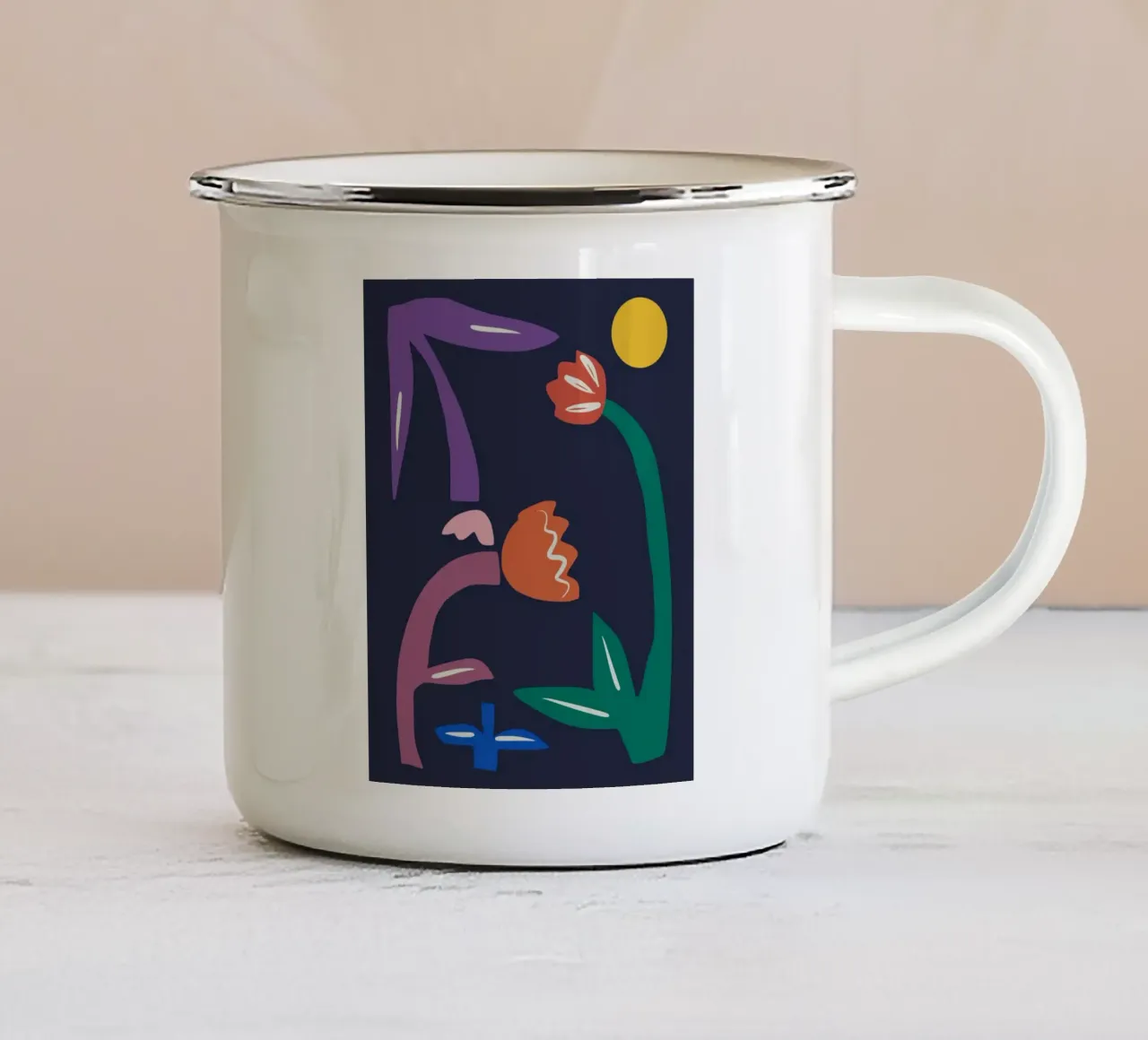 Puzzle di fiori tazza in smalto da Little Dean