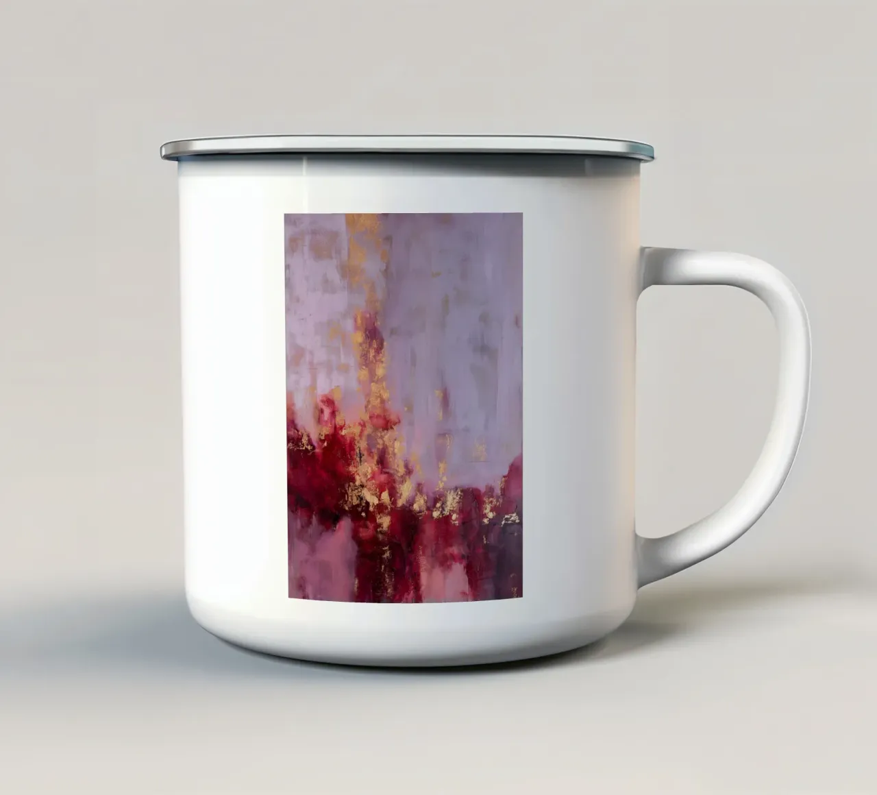 Texture rosso vino e lilla tazza in smalto da Carinaprint