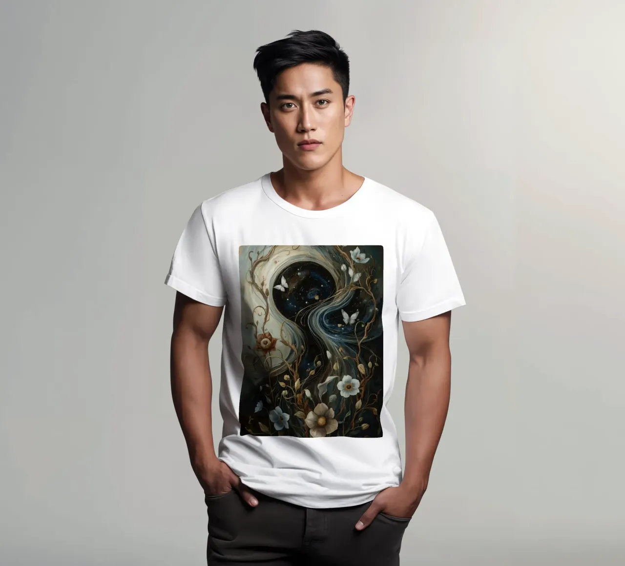 Vortice cosmico con Flora e Fauna t-shirt da DesignDoodle