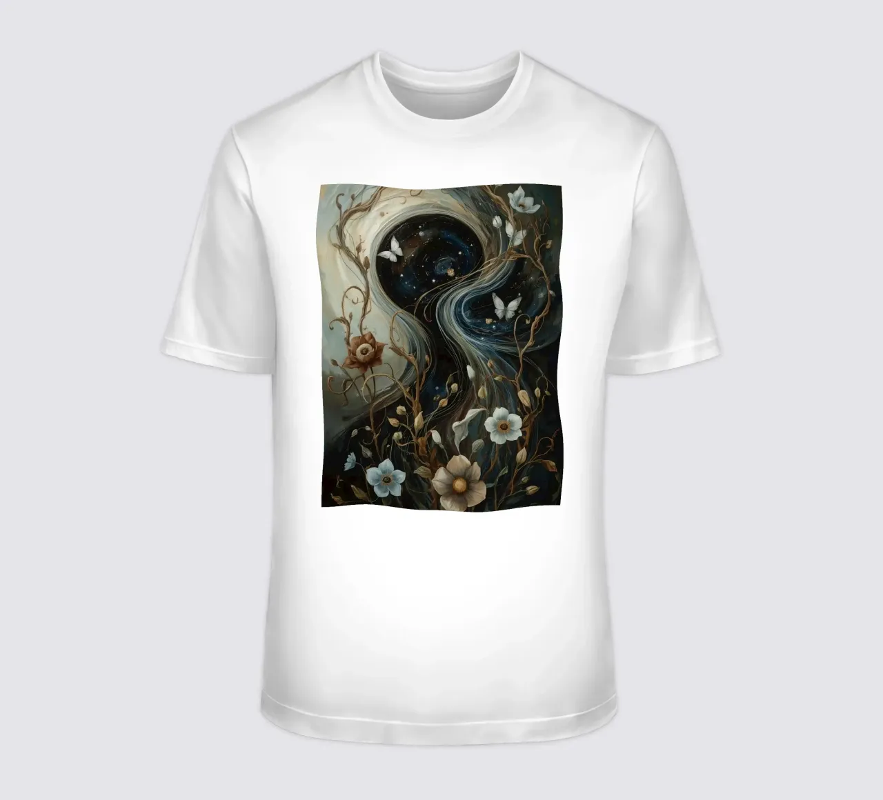 Vortice cosmico con Flora e Fauna t-shirt da DesignDoodle