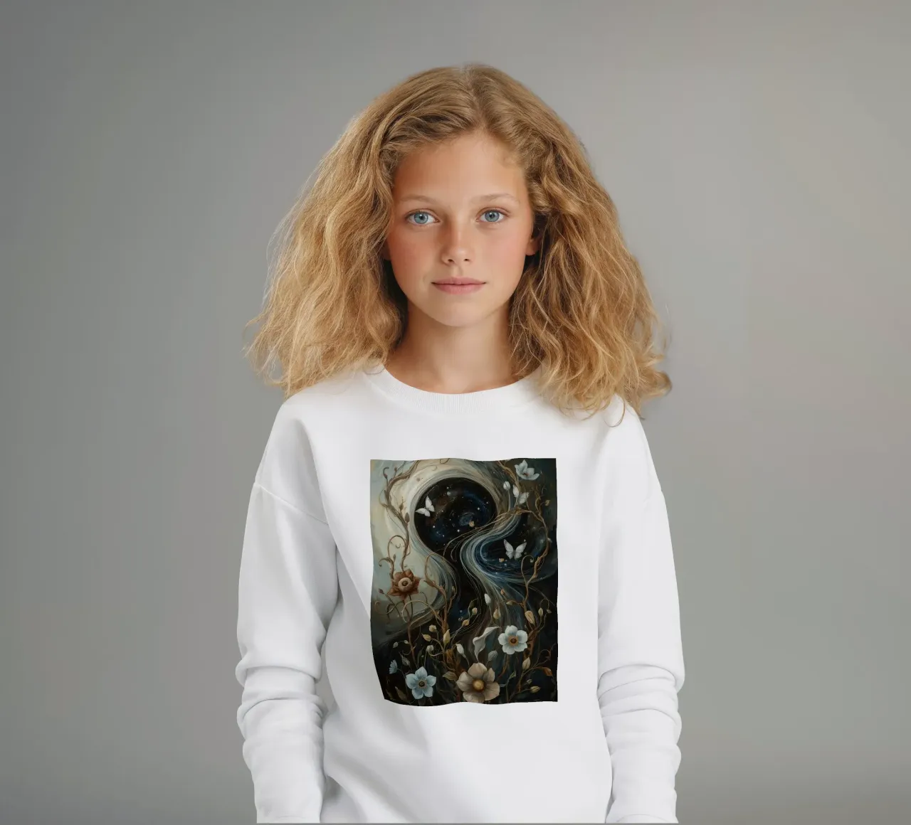Vortice cosmico con Flora e Fauna felpa bambino da DesignDoodle