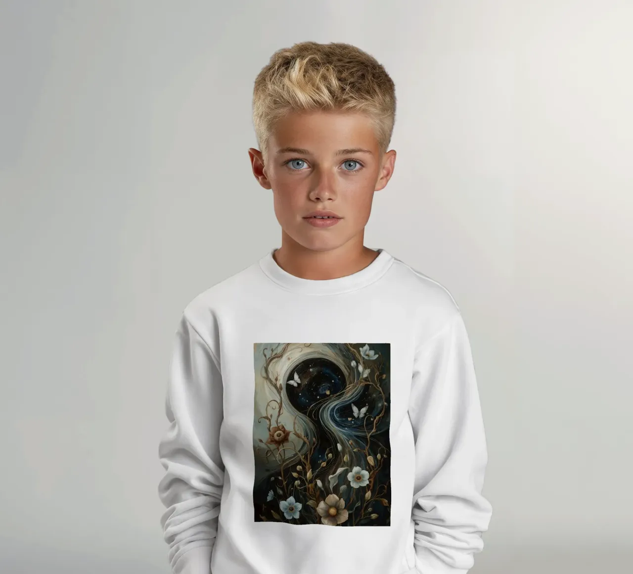 Vortice cosmico con Flora e Fauna felpa bambino da DesignDoodle