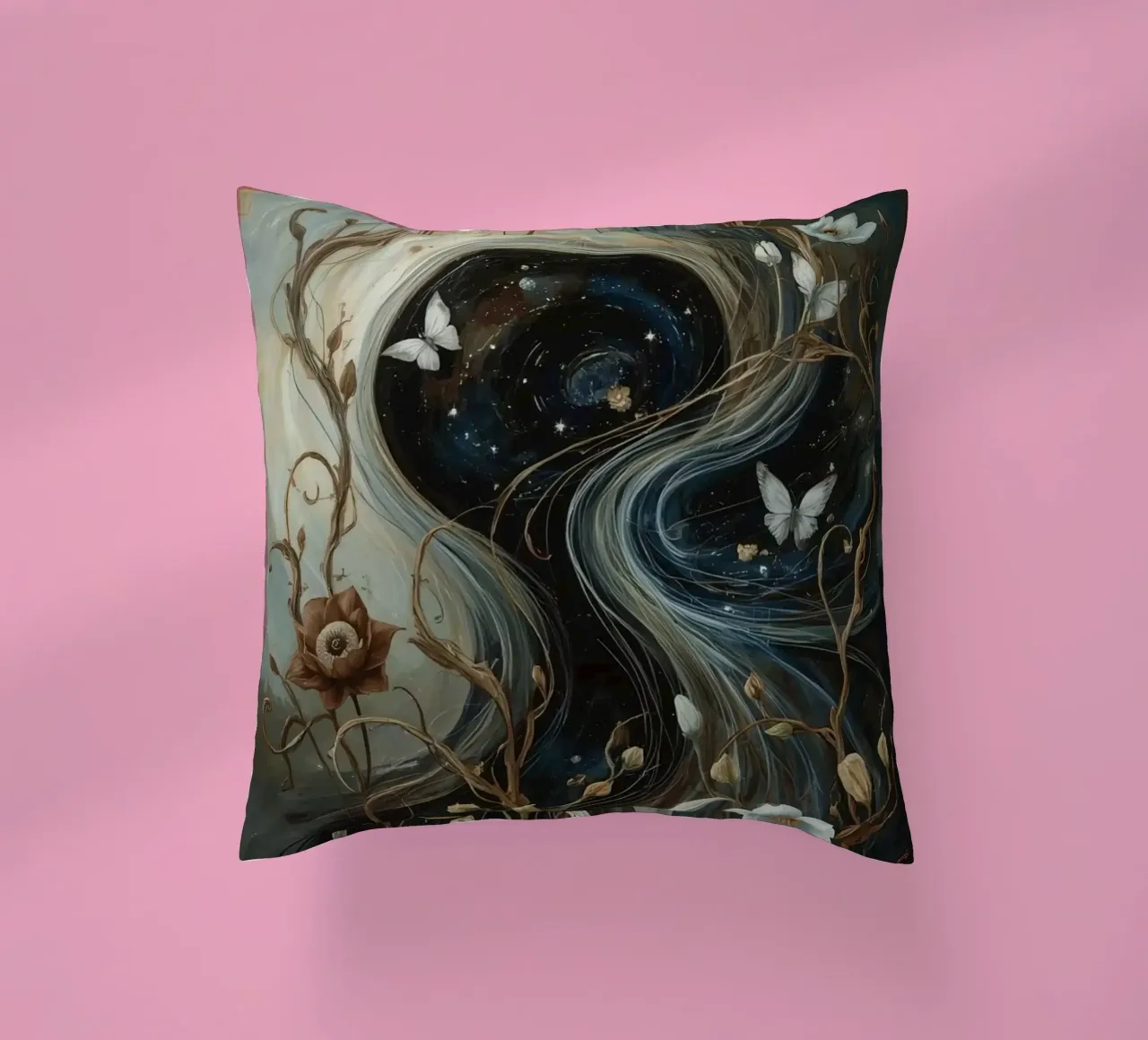 Vortice cosmico con Flora e Fauna cuscino da DesignDoodle