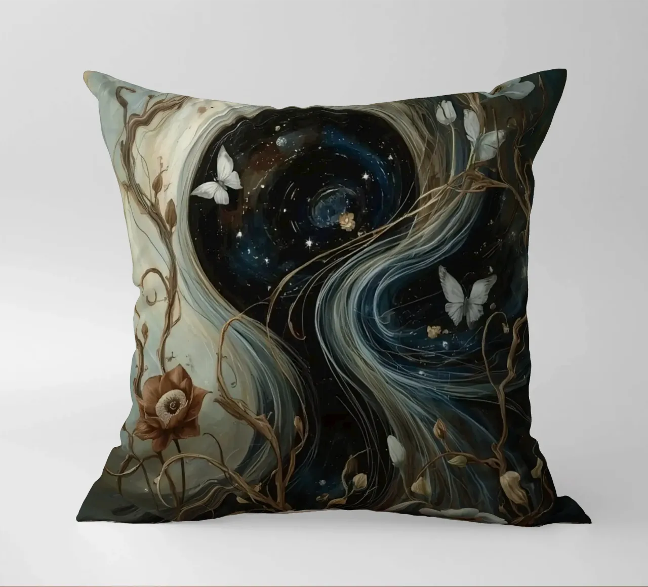 Vortice cosmico con Flora e Fauna cuscino da DesignDoodle