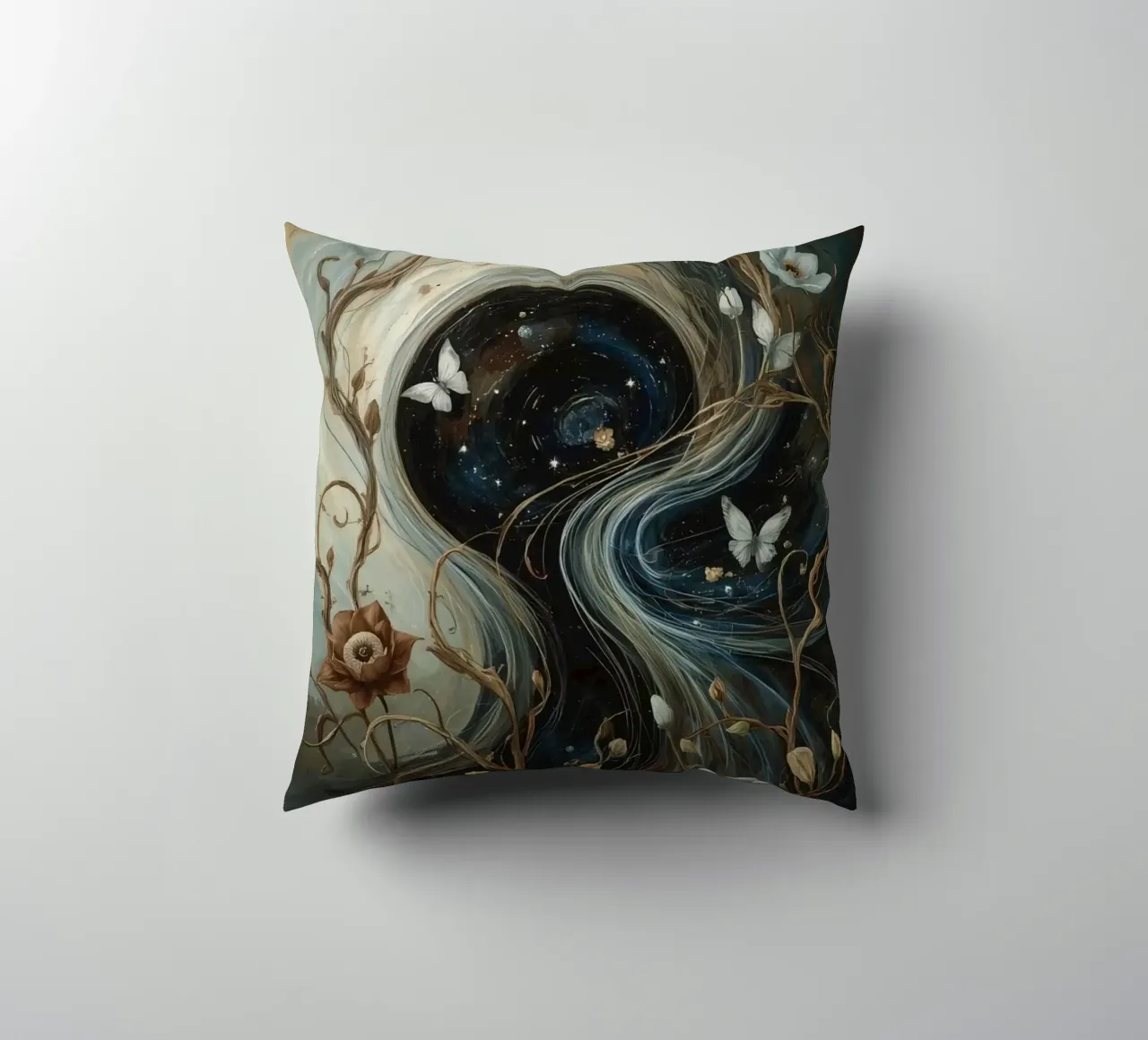 Vortice cosmico con Flora e Fauna cuscino da DesignDoodle