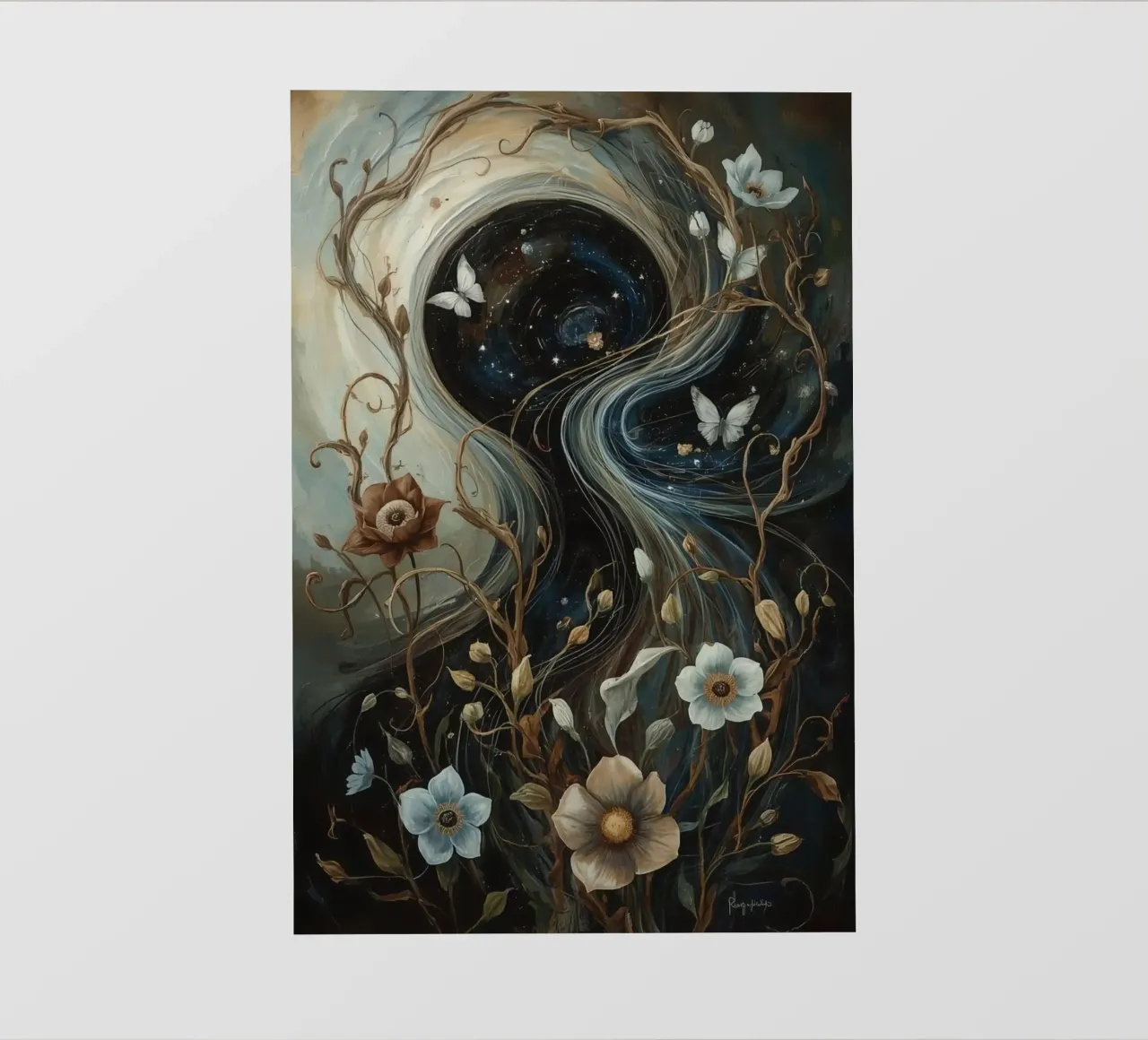 Vortice cosmico con Flora e Fauna telo in pvc da DesignDoodle