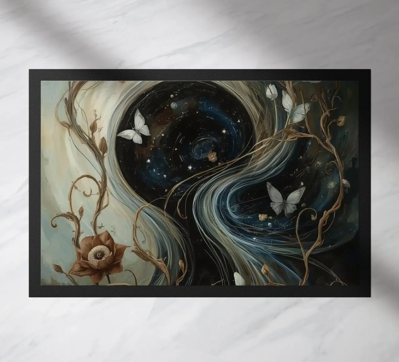 Vortice cosmico con Flora e Fauna zerbino da DesignDoodle