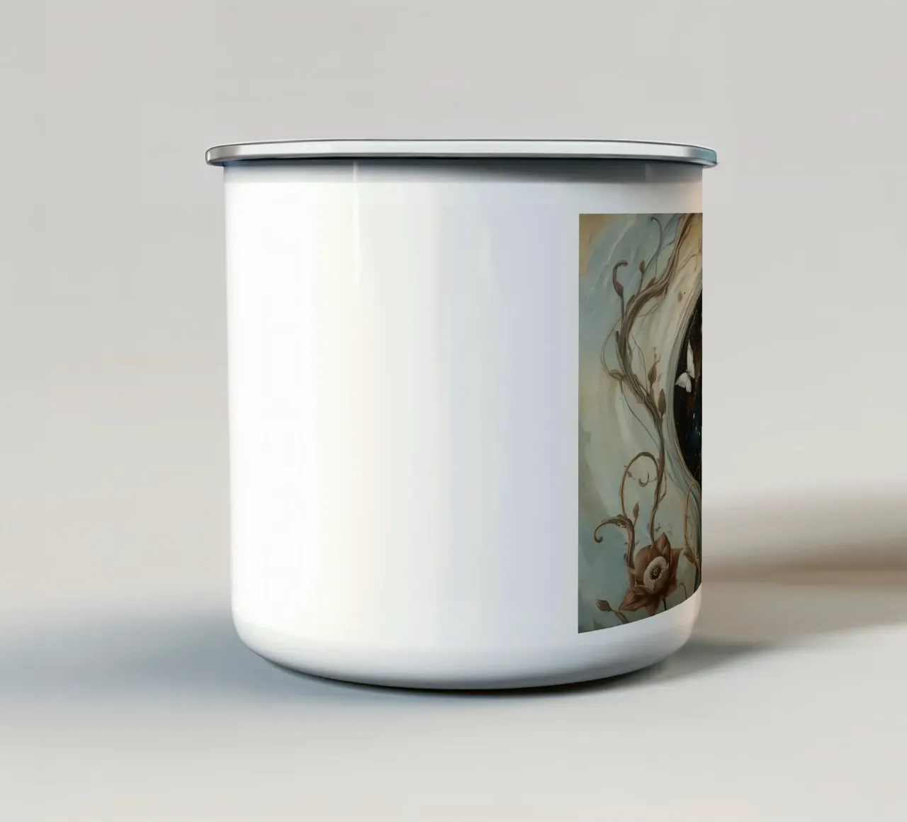 Vortice cosmico con Flora e Fauna tazza in smalto da DesignDoodle